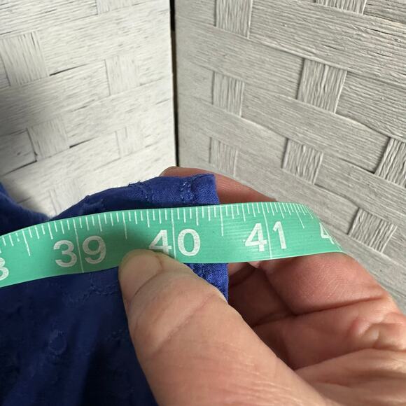 Lands End womens dress balloon sleeve eyelet embroidered pockets drop waist - Picture 13 of 14